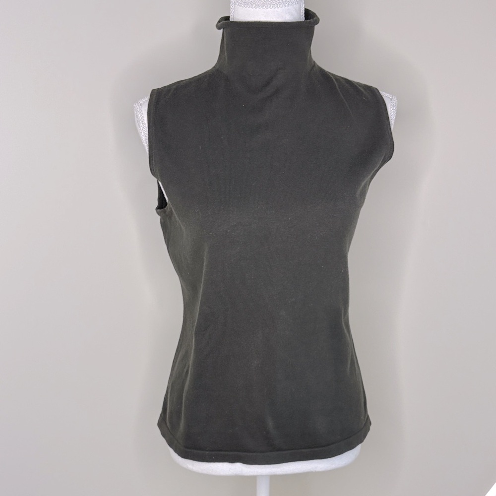 Style & Co Dark Gray Sleeveless Turtleneck Top - Medium